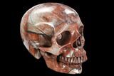 Realistic, Polished, Brecciated Red Jasper Skull #127606-2